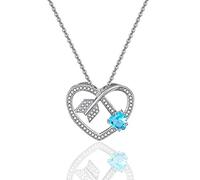 GGYTMQL S925 Love Necklace Female Heart-Shaped Clavicle Chain Micro-Inlaid Zircon Arrow Wear Heart Boutique Necklace