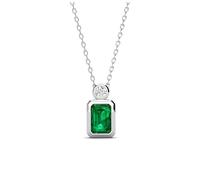 GGYTMQL s925 silver emerald necklace women jewelry geometric 5x7mm gemstone necklace with birthday