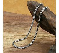 GGYTMQL S925 Silver Men's Necklace, 2mm Thai Silver Necklace Chain Retro Fashion Clavicle Chain Foxtail Chain Men's Jewelry 80cm (70cm)