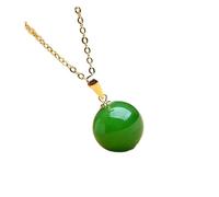 GGYTMQL S925 Silver Natural Hetian Jade Ball Pendant Positive Green Green Women Clavicle Chain Necklace (Gem Color : Pendant)