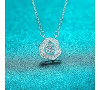 GGYTMQL s925 Solid 0.3ct moissanite Pendant for Women Sparkling Beating Heart Necklace Simulated Diamond