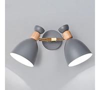 GGYTMQL Scandinavian Modern Minimalist Wall Sconce. Bedroom Wood Metal Double Wall lamp. Bedside e27 Modern Wall Lighting Fixture. for Hallway, Balcony, Entrance Wall Light