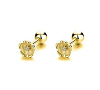 GGYTMQL Screw Stud Earrings Flower Shiny Earrings For Women Wedding Fine Jewelry