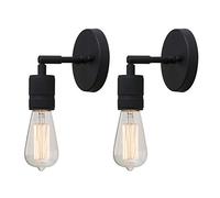 GGYTMQL Set of 2 Vintage Up/Down Wall Light Industrial Antique Wall Lamp Fitting Fixtures,Wall Sconce Edison Lamp for Kitchen, Hall, Dining Room, Bedroom,Bar, Restaurants, Coffee Shop (Black)