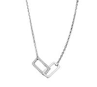 GGYTMQL shiny double rectangle choker zircon zirconia necklaces pendants gift for women wedding gift Made in China