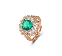 GGYTMQL Shiny Simulated Diamond Ring 14K Gold/Platinum Plated Emeralds Sapphire Halo Ring Blue Cubic Zirconia Rings CZ Ring Eternity Engagement Wedding Band Adjustable Ring for Women