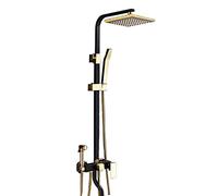 GGYTMQL Shower Head, 8 Inch High Pressure Rainfall Shower Head/Handheld Shower Combo Bathroom Luxury Shower Faucets Sets, Height/Angle Adjustable (B)