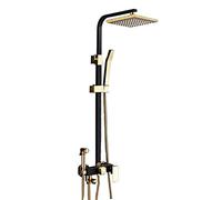 GGYTMQL Shower Head, 8 Inch High Pressure Rainfall Shower Head/Handheld Shower Combo Bathroom Luxury Shower Faucets Sets, Height/Angle Adjustable (B)