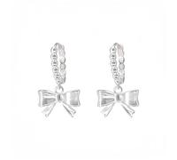 GGYTMQL Silver Earrings for Women 925 Sterling Silver Bow Dangly Earrings, Silver Beads Drop Earrings, Elegant Silver Hoop Drop Earrings, Jewelry Gift for Valentine'S Day