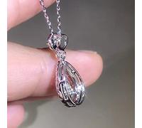 GGYTMQL Silver S925 Water Drop Zirconia Diamond Necklace Pendant for Women Wedding Gemstone Jewelry Pendan&Necklace