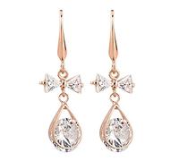 GGYTMQL simple zircon ladies tie temperament jewelry bow double piercing earrings