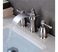 GGYTMQL Sink Faucets, Faucets,Basin Mixer Tap Bathroom Basin Faucet, Hot and Cold Rose Water Faucet, Widespread Sink Mixers Tap, Deck Mount Wash Tub Fauctes for Bathroom Kitchen (Color : Nickel)