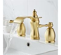 GGYTMQL Sink Faucets, Faucets,Basin Mixer Tap Bathroom Basin Faucet, Hot and Cold Rose Water Faucet, Widespread Sink Mixers Tap, Deck Mount Wash Tub Fauctes for Bathroom Kitchen (Color : Nickel)