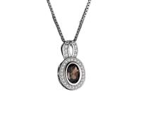GGYTMQL Smoky Quartz 925 Pendant Necklace for Woman Without Chain