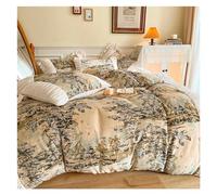 GGYTMQL Soft & Breathable Duvet Cover, Cosy Velvet, Ruffle Edge Duvet Cover, V-intage French Style, 3 Piece/4 Piece Set,Bedding Duvet Cover Set ui