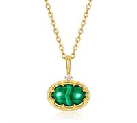 GGYTMQL Solid Gemstones Necklace for Women Malachite White Crystal Charm Choker Pendant Jewelry Gift Watch Strap