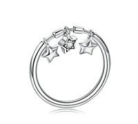 GGYTMQL Sparkling Dangle Star Finger Rings For Women Wedding Engagement Ring Jewelry