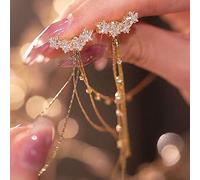 GGYTMQL Sparkling Zircon Pentagram Long Earrings For Women Wedding Jewelry Birthday Gifts