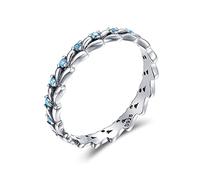 GGYTMQL Stackable Ring Wheat Wave & Clear Finger Rings For Women Jewelry