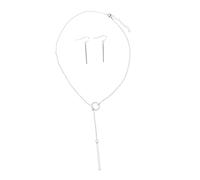GGYTMQL Stainless Steel Bar Pendant Necklace and Earring Jewelry for Women Elegant Clavicle Chain Accessories for Wedding Birthday Anniversary Valentine Day