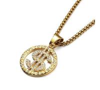GGYTMQL Stainless Steel Cute Dollar Letter Pendant Necklace Charms for Jewelry Making Silver Color Hip Hop Birthday Gift