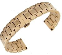GGYTMQL Stainless Steel Replacement Watch Band 12 14 15 16 17 18 19 20 21 22 23 24 26Mm Width Wristband Watch Straps-Gold 17Mm/Silver Gold/23.0Mm