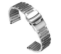 GGYTMQL Stainless Steel Strap 18mm 20mm 22mm 24mm Metal Watch Band Bracelet Folding Buckle Universal Band