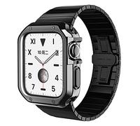 GGYTMQL Stainless Steel Strap+Case for Watch 7 6 Se 5 4 3 2 40Mm 44Mm 38Mm 42Mm Band Metal Bumper Frame Cover/Gold/42Mm