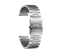 GGYTMQL Stainless Steel Watch Band 18mm 20mm 22mm 24mm Polished Metal Mesh Watch Strap for Men Women Gold Silver Black Rose Gold
