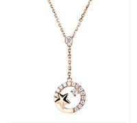 GGYTMQL Star 18k Rose Diamond Pendant Party Wedding Pendants Necklace for Women Bridal Charm Jewelry Made in China