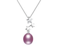 GGYTMQL star zircon pendant fine jewelry for women 100% genuine natural freshwater oval pearl necklace Made in China
