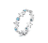 GGYTMQL Starfish Stackable Finger Rings Solid 925 Ocean Blue Ring For Women Fine Jewelry s