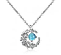 GGYTMQL Stars and Moon Pendant Necklace For Women Zircon s925 Silver Colorful Jewelry Birthday Gift