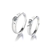 GGYTMQL Sterling metal Open Finger Ring Couple Ring Male and Female S925 Sterling metal Activity Opening Ring Simple QIXI Opening Adjustment Gifts for Lover Ring, Adjustable Opening (Ring Adjus