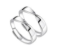 GGYTMQL Sterling metal Open Finger Ring Couple Ring S925 Sterling metal Ring Simple Jewelry for Men and Women, Gifts for Lover Ring, Adjustable Opening