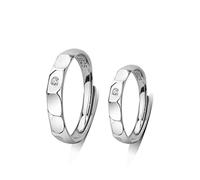 GGYTMQL Sterling metal Open Finger Ring Couple Ring S925 Sterling metal Ring Simple Open Ring Bracelet Gifts for Lover Ring, Adjustable Opening