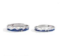 GGYTMQL Sterling metal Open Finger Ring Couple Ring Simple Couple Ring Female Opening Adjustable Gifts for Lover Ring, Adjustable Opening