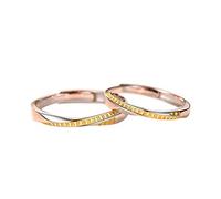 GGYTMQL Sterling metal Open Finger Ring Couple Ring Simple Love Ring Open Male and Female Plain Ring Ring Gifts for Lover Ring, Adjustable Opening