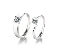 GGYTMQL Sterling metal Open Finger Ring Couple Rings S925 Sterling metal Event Opening Pair Ring Men and Women Day Simple Wedding Ring Lettering Gifts for Lover Ring, Adjustable Opening (Ring A