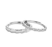 GGYTMQL Sterling metal Open Finger Ring S925 Knot Love Ring Female Sterling metal Couple Ring Open Simple Student Ring Gifts for Lover Ring, Adjustable Opening
