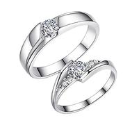 GGYTMQL Sterling metal Open Finger Ring S925 Lettering Couple Ring Activity Opening Sterling metal Simple Birthday Proposal Gifts for Lover Ring, Adjustable Opening