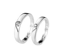 GGYTMQL Sterling metal Open Finger Ring S925 Open Sterling metal Ring Female Tail Ring Valenmetale's Day Heart-Shaped Couple Ring Gifts for Lover Ring, Adjustable Opening
