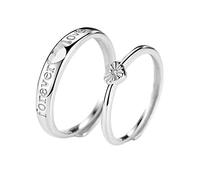 GGYTMQL Sterling metal Open Finger Ring S925 Open Sterling metal Ring Men and Women Tail Ring Valenmetale's Day Heart-Shaped Couple Ring metal Jewelry Gifts for Lover Ring, Adjustable Opening A