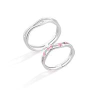 GGYTMQL Sterling metal Open Finger Ring S925 Sterling metal Couple Ring Simple Geometric Opening Couple Ring Gifts for Lover Ring, Adjustable Opening