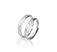 GGYTMQL Sterling metal Open Finger Ring S925 Sterling metal Couple Ring Simple Water Ring Men and Women Valenmetale's Day Gifts for Lover Ring, Adjustable Opening