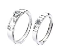 GGYTMQL Sterling metal Open Finger Ring S925 Sterling metal Digital Couple Ring Romantic Tanabata Valenmetale's Day Ring Gifts for Lover Ring, Adjustable Opening