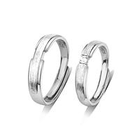 GGYTMQL Sterling metal Open Finger Ring S925 Sterling metal Female Ring Couple Ring Simple and Male and Female Couple Ring Active Opening Gifts for Lover Ring, Adjustable Open (Ring