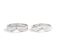 GGYTMQL Sterling metal Open Finger Ring S925 Sterling metal Plot Couple Ring Simple Personality Open Couple Ring Gifts for Lover Ring, Adjustable Opening