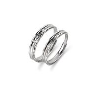 GGYTMQL Sterling metal Open Finger Ring S925 Sterling metal Ring Love Time Couple Ring Simple Student Opening Male and Female Gifts for Lover Ring, Adjustable Opening