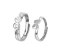 GGYTMQL Sterling metal Open Finger Ring S925 Sterling metal Rings Couple Rings Men and Women Open Jewelry, Ring Gifts for Lover Ring, Adjustable Opening